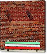 Bench In Colours Of Italian Flag Little Italy Baltimore Canvas Print