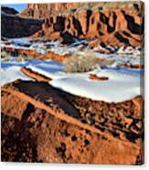 Beneath The Fluted Wall In Capitol Reef Canvas Print