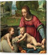 Bernardino Luini -dumenza -?-, Ca. 1480-milan, 1532-. Virgin And Child With The Infant Saint John... Canvas Print