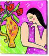 Big Shy Diva & Flower Vase Canvas Print