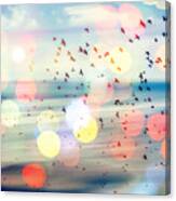 Birds Flying And Abstract Sky Spring Canvas Print