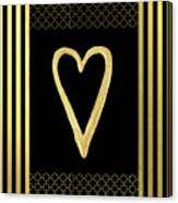 Black & Gold - Feathered Fashion Heart Canvas Print
