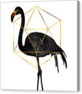 Black Flamingo 6 - Tropical Wall Decor - Flamingo Posters - Exotic, Black, Gold, Modern, Minimal Canvas Print