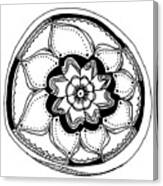 Black Flower Mandala Canvas Print