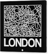 Black Map Of London Canvas Print