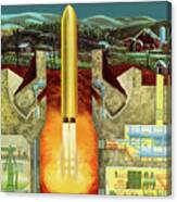 Blastoff Of Missile From Underground Bunker Canvas Print