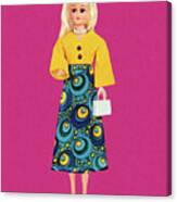 Blonde Fashion Doll Wearing Maxi Dress Canvas Print