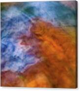 Blue And Orange Rose Flower Abstract Canvas Print