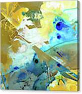 Blue And Yellow Abstract Art - Moving Up - Sharon Cummings Canvas Print