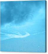 Dreamy Blue Magical Fog With Hazy Flower On Dreamland Beach Canvas Print