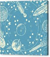 Blue Outer Space Pattern Canvas Print