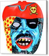 Blue Pirate With Eye Patch Mask Canvas Print
