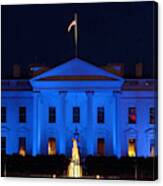 Blue White House Canvas Print