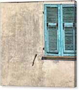 Blue Window Shutter Of Cinque Terre Canvas Print