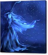 Blue Witch Wind Stars Canvas Print