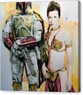 Boba Fett And Princess Leia Canvas Print