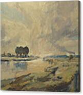 Border Maas Near Kotem With The View To Meers Canvas Print