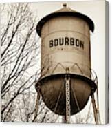 Bourbon Sepia Vintage Tower With Branches - Missouri Square Format Canvas Print