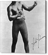Boxer Jack Johnson In Fighting Pose Canvas Print