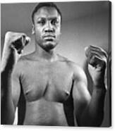 Boxer Joe Frazier With Fists Raised Canvas Print