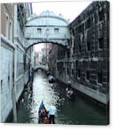 Bridge Of Sighs Venice Italy Canal Gondolas Unique Panoramic View Canvas Print