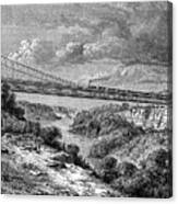 Bridge Over The Niagara, Canada, 19th Canvas Print