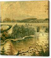 Bridge Over The Wissahickon Creek, About 1835 Canvas Print