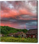 Brilliant Skies Over A Ghost Town Near Steamboat Springs Colorado Canvas Print
