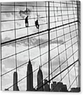 Brooklyn Bridge Workers Canvas Print