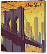 Brooklyn Poster - Vintage Brooklyn Bridge Canvas Print