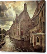 Bruges Canals Vintge Canvas Print