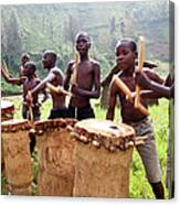 Burundis Boys Playing Drums Canvas Print