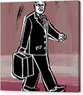 Businessman Walking With A Briefcase Canvas Print
