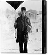 Buster Keaton Holding Broken Umbrella Canvas Print