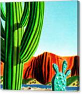 Cactus And Rock Formation Landscape Canvas Print