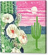 Cactus Desert Scene Canvas Print