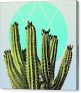 Cactus - Minimal Cactus Poster - Desert Wall Art - Tropical, Botanical - Blue, Green - Modern Canvas Print