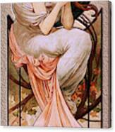 Art Nouveau Calendar Girl Im2 By Alphonse Mucha Old Masters Reproduction Canvas Print