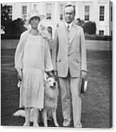 Calvin Coolidge And Wife At White House Canvas Print