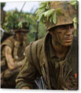 Camouflaged Marines On Reconnaissance Canvas Print