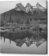Canmore Morning Pastels Black And White Canvas Print