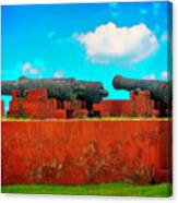 Cannons Of Fort Frederik, St. Croix, Usvi Canvas Print