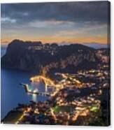 Capri, Italy Aerial View With Marina Canvas Print