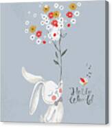 Card With Cute Rabbitbunny Canvas Print