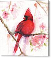 Cardinal Watercolor Bird Art Print Canvas Print