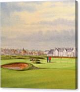 Carnoustie Golf Course Scotland With Clubhouse Canvas Print