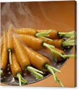 Carottes Fanes Vapeur Steam-cooked Carrots With Tops Canvas Print