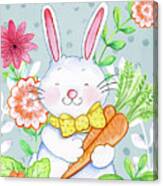 Carrots And Bunny Canvas Print