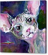 Cat Portrait My Name Is Luna Canvas Print