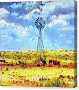 Cattle Water Wind Canvas Print